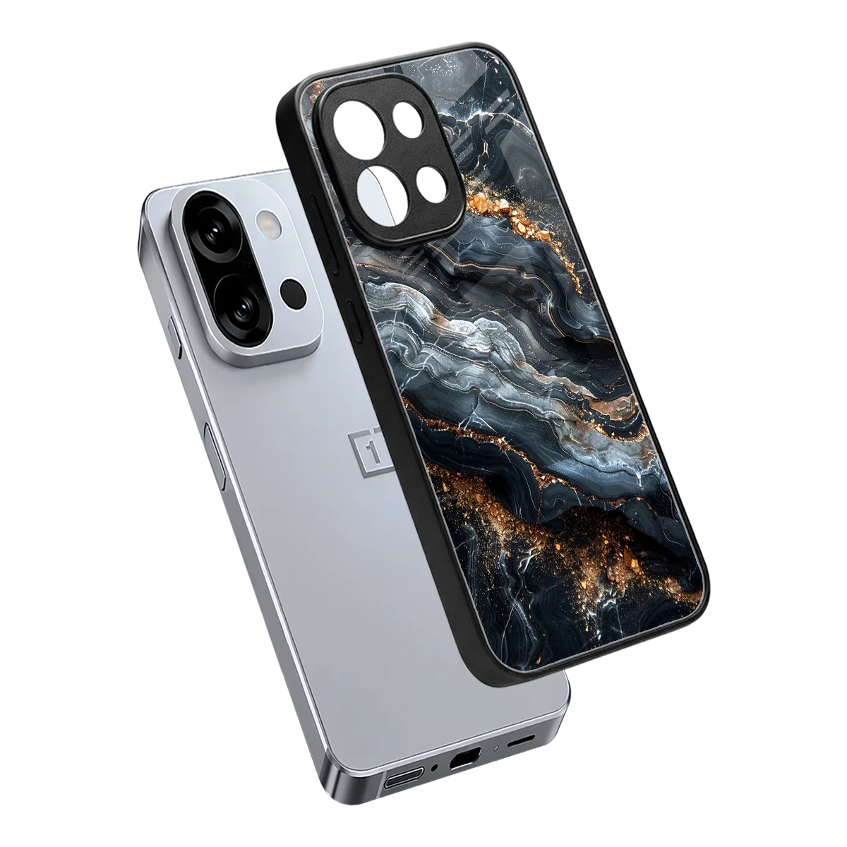 Arctic Stone sleek oneplus 13s cover with tempered glass back and TPU edges