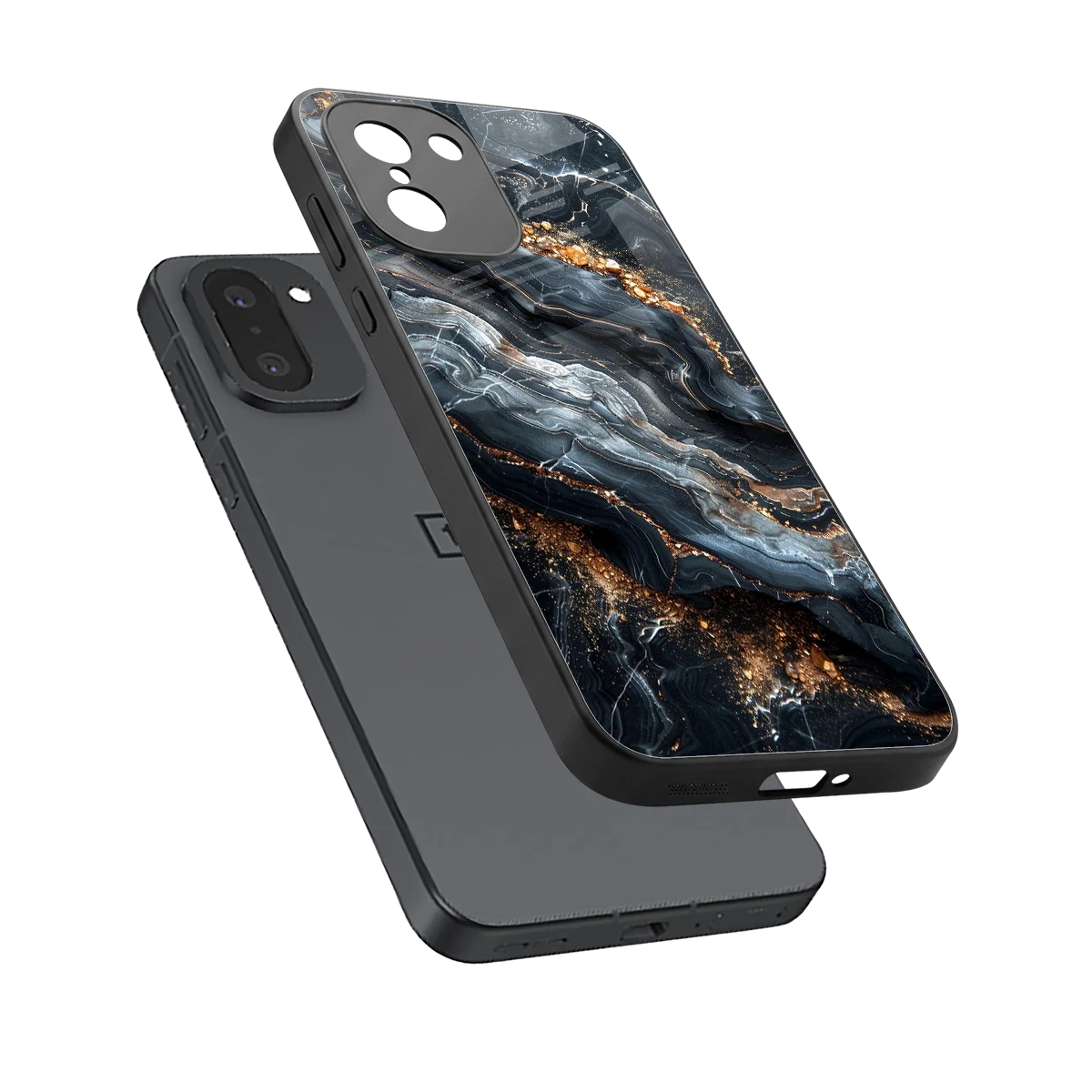 Arctic Stone sleek oneplus 15r cover with tempered glass back and TPU edges