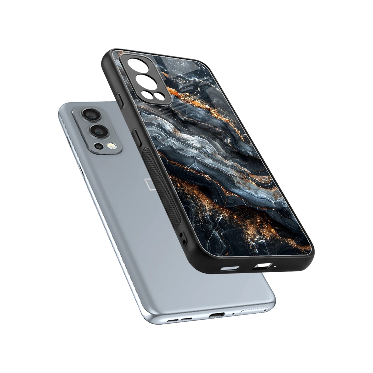 Arctic Stone sleek oneplus nord 2 cover with tempered glass back and TPU edges