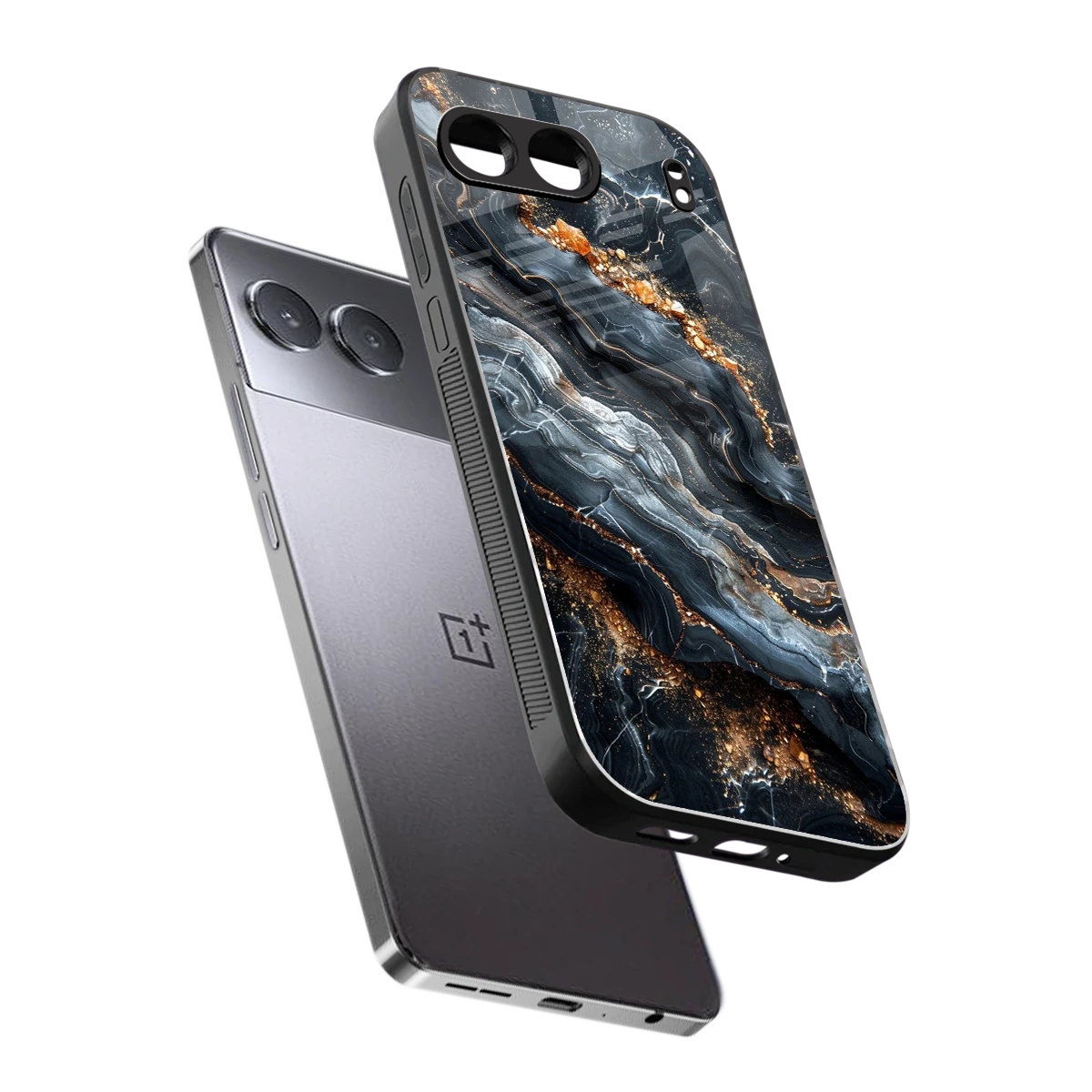 Arctic Stone sleek oneplus nord 4 cover with tempered glass back and TPU edges