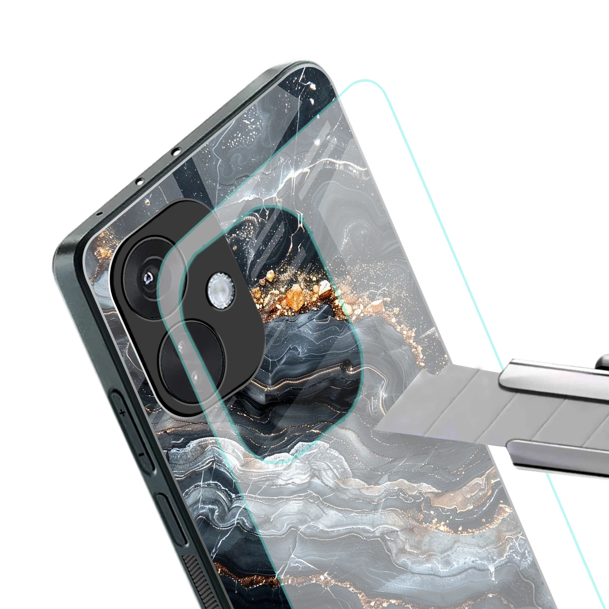 Arctic Stone stylish phone case for oneplus nord ce 3 | glossy glass and slim fit