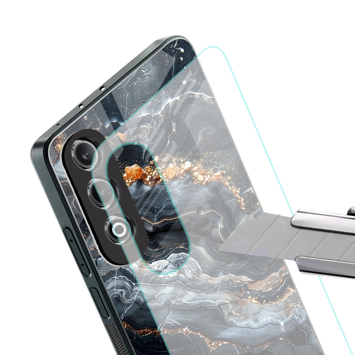 Arctic Stone stylish phone case for oneplus nord ce 4 | glossy glass and slim fit