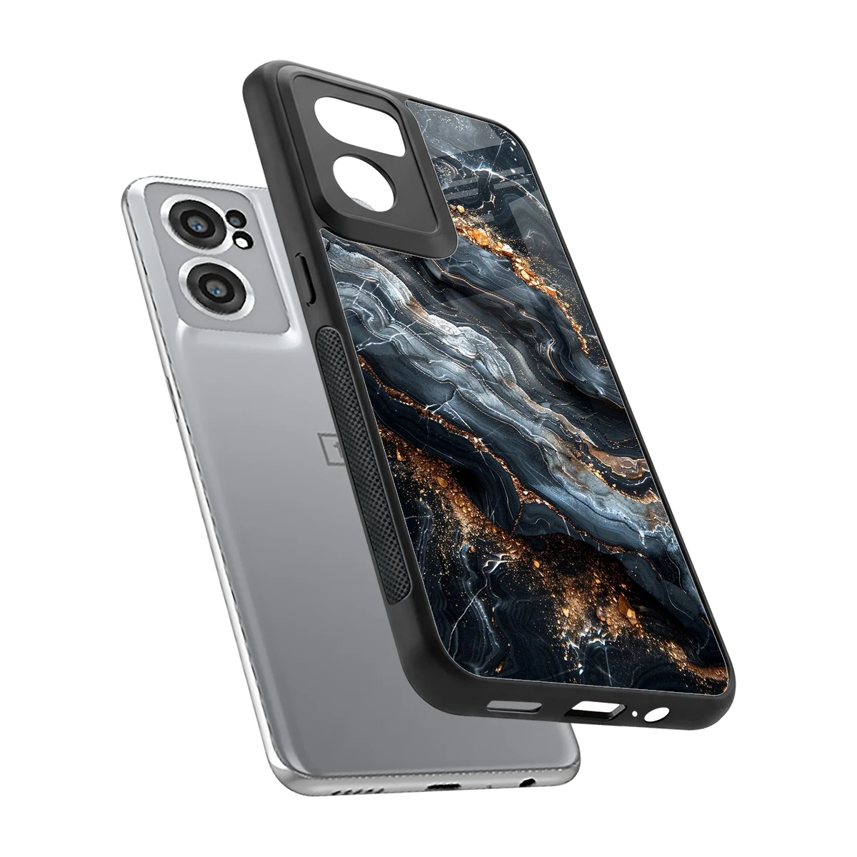 Arctic Stone sleek oneplus nord ce 2 cover with tempered glass back and TPU edges