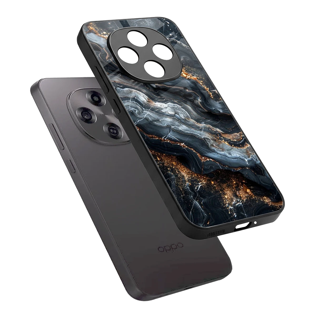 Arctic Stone sleek oppo f31 pro 5g cover with tempered glass back and TPU edges