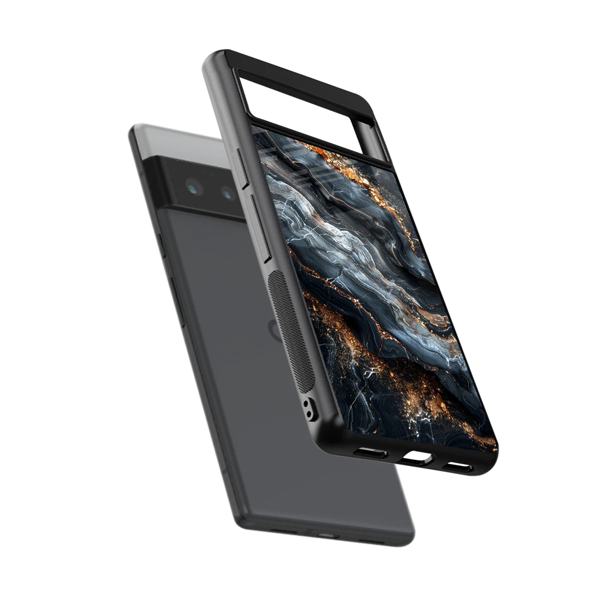 Arctic Stone sleek google pixel 6 pro cover with tempered glass back and TPU edges