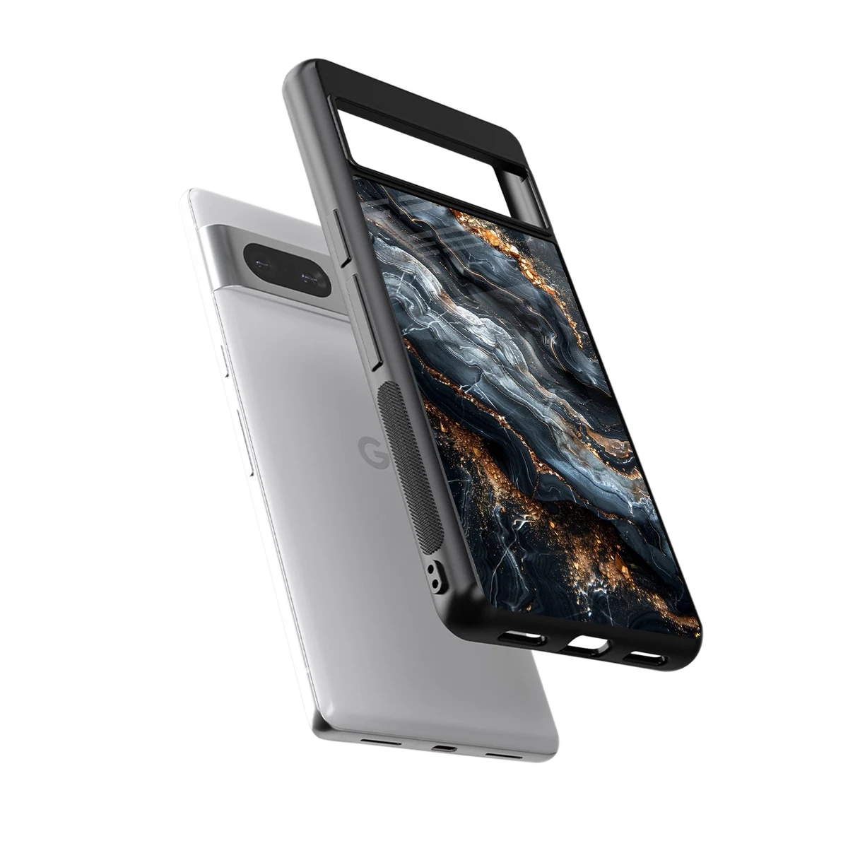 Arctic Stone sleek google pixel 7a cover with tempered glass back and TPU edges