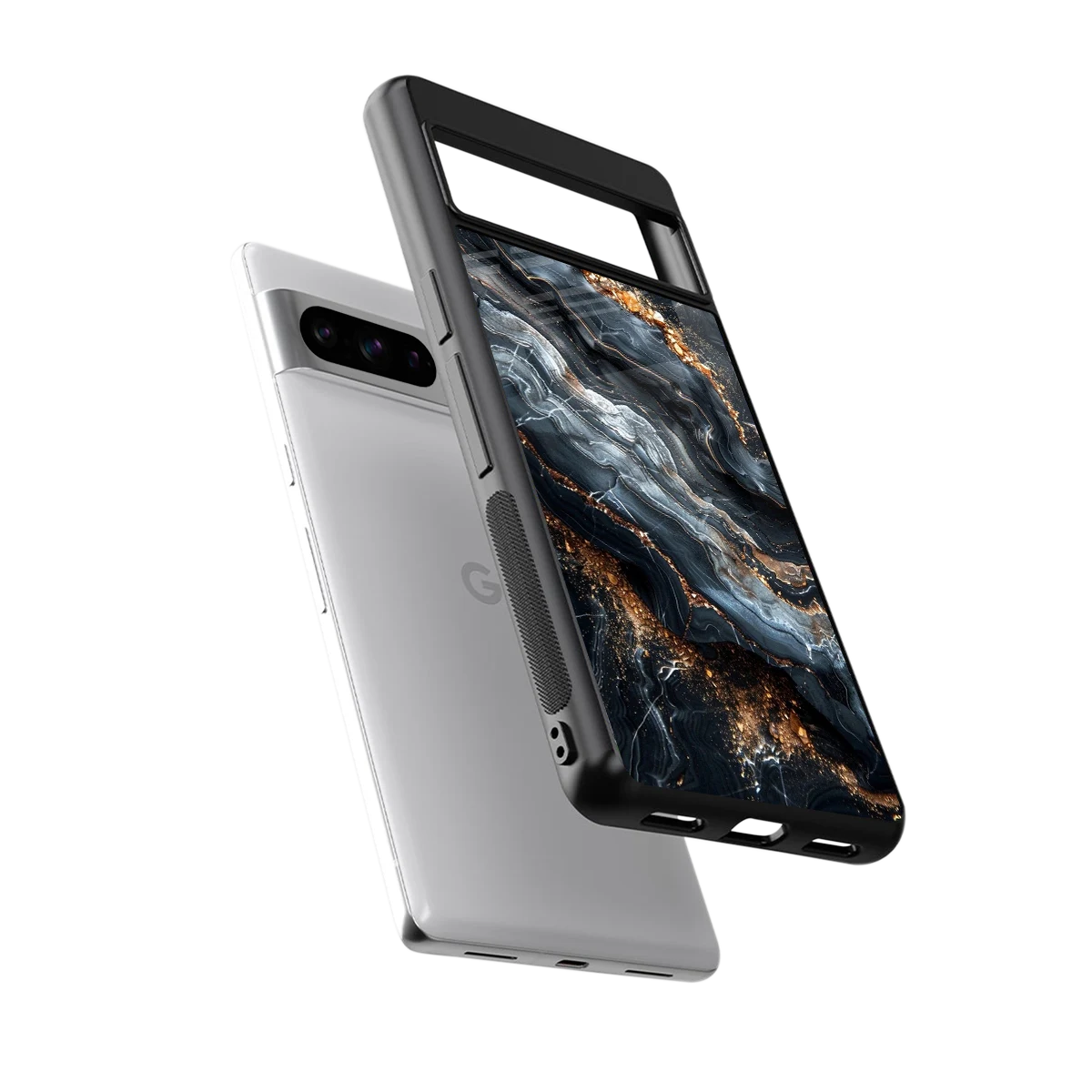 Arctic Stone sleek google pixel 8 pro cover with tempered glass back and TPU edges