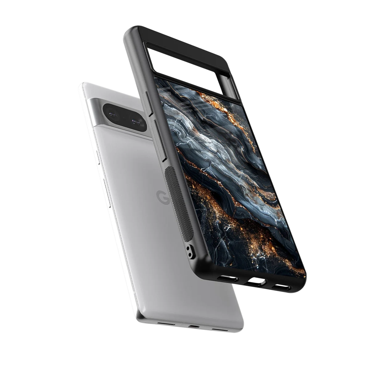 Arctic Stone sleek google pixel 8 cover with tempered glass back and TPU edges
