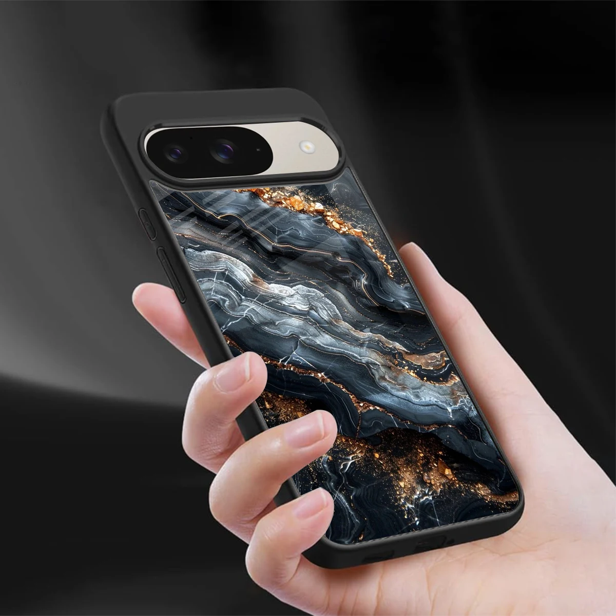 Arctic Stone sleek google pixel 9 cover with tempered glass back and TPU edges