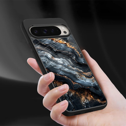 Arctic Stone sleek google pixel 9 pro cover with tempered glass back and TPU edges