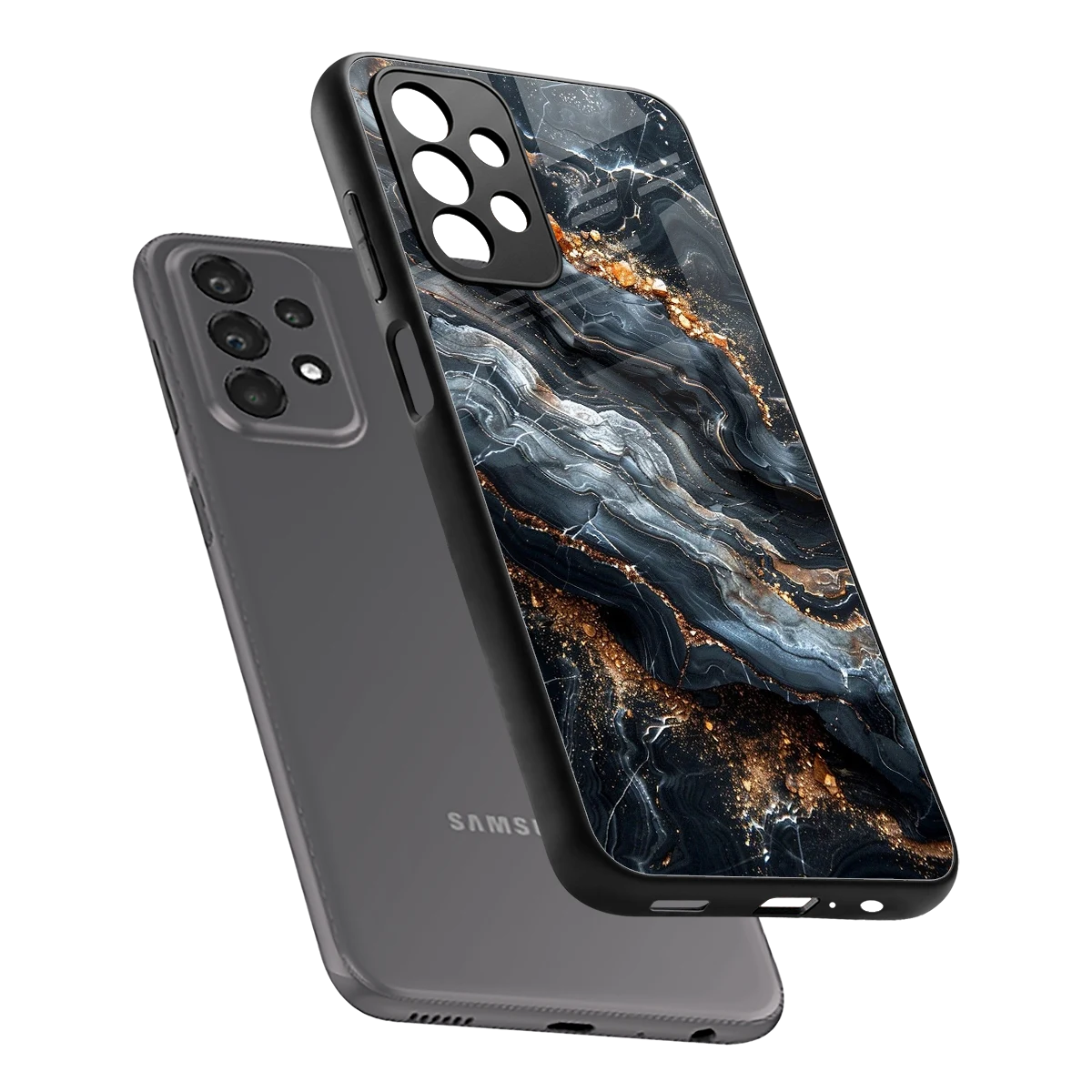 Arctic Stone sleek samsung galaxy a23 cover with tempered glass back and TPU edges