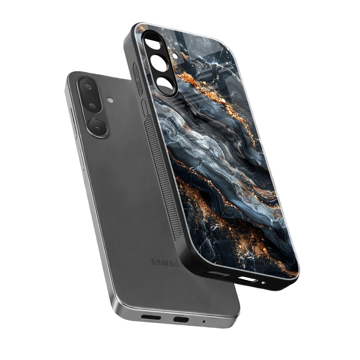 Arctic Stone sleek samsung galaxy m36 5g cover with tempered glass back and TPU edges
