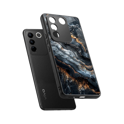 Arctic Stone sleek vivo v27 5g cover with tempered glass back and TPU edges