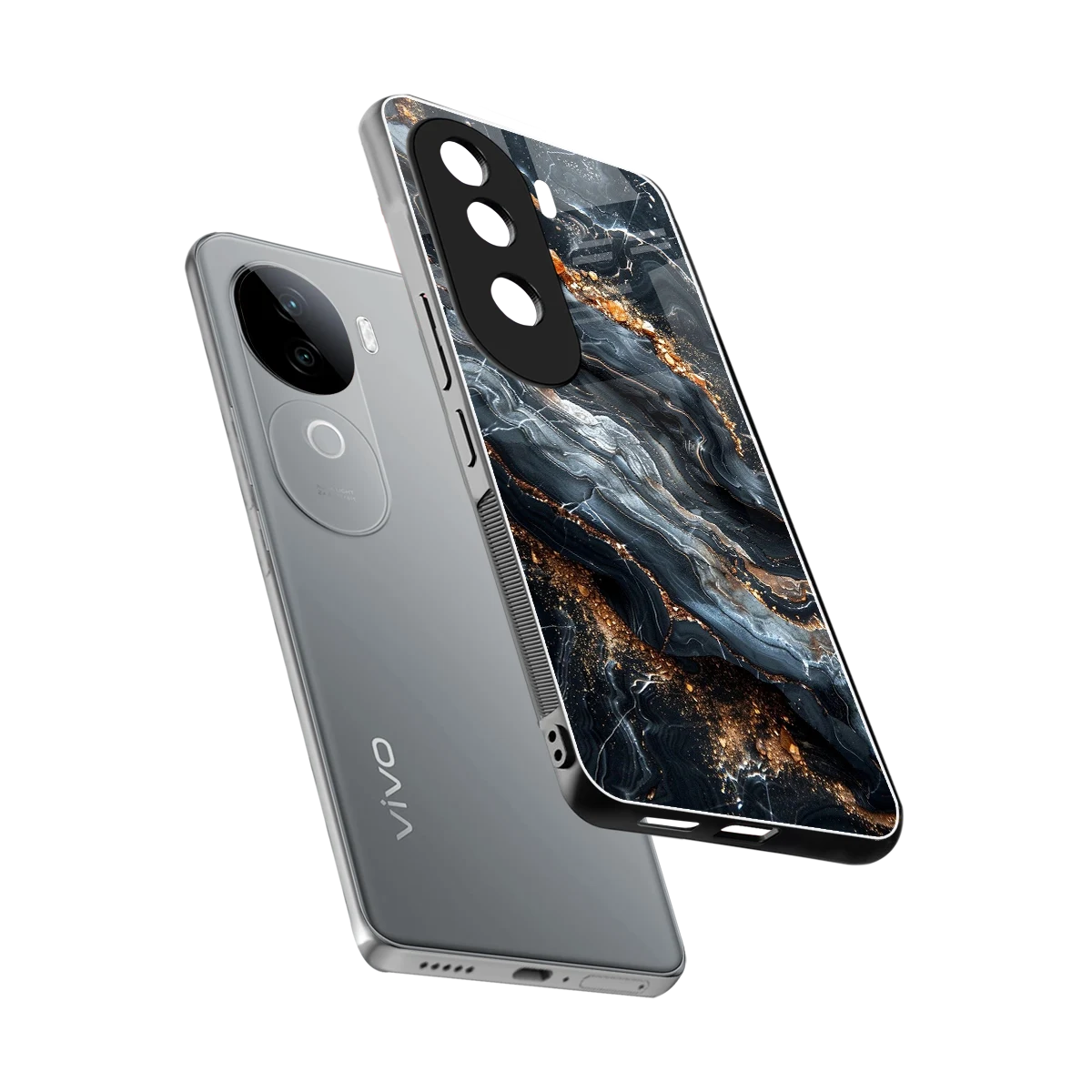 Arctic Stone sleek vivo v40e cover with tempered glass back and TPU edges