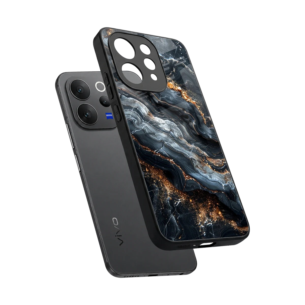 Arctic Stone sleek vivo v70 elite cover with tempered glass back and TPU edges