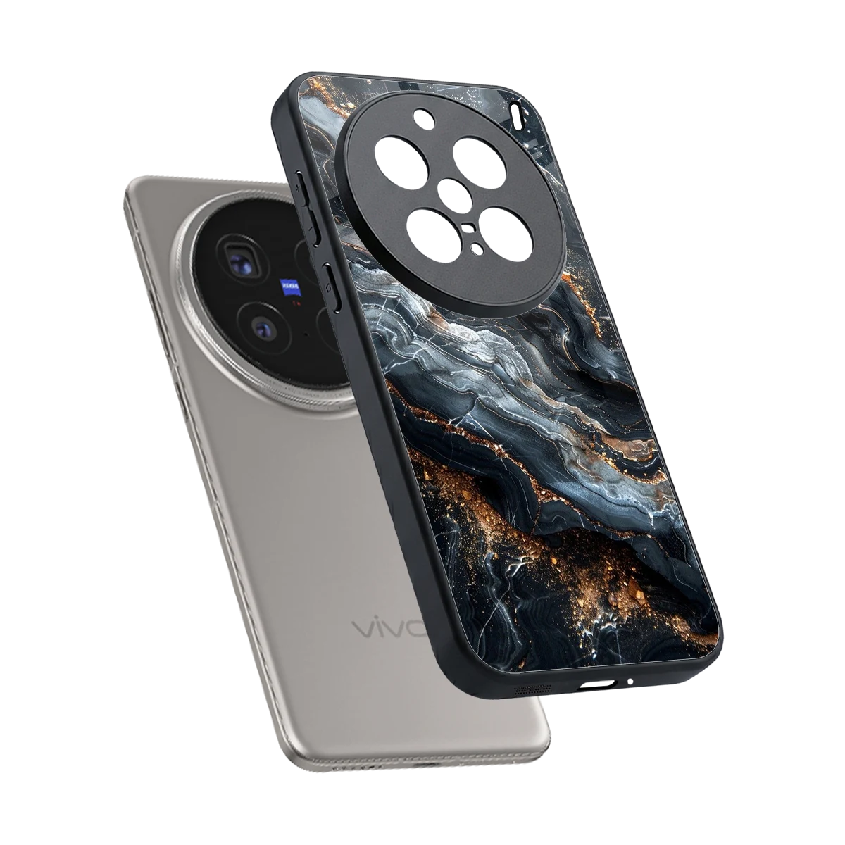 Arctic Stone sleek vivo x200 pro cover with tempered glass back and TPU edges