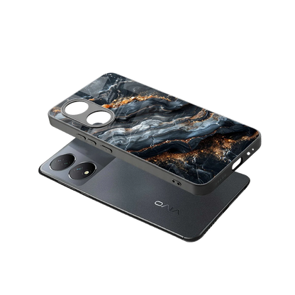 Arctic Stone sleek Vivo-y100 cover with tempered glass back and TPU edges