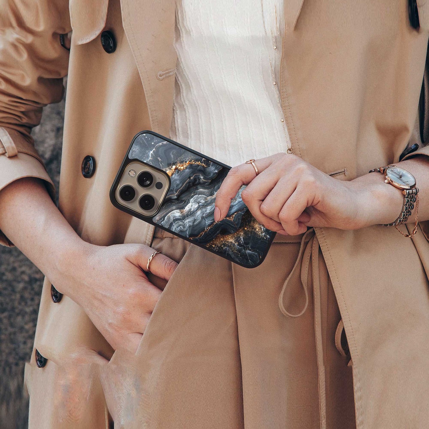 Arctic Stone Phone Case for Iphone 16 | Glass Case