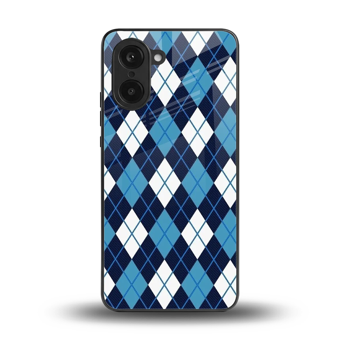 Argyle Blue back phone cover | glass case for oneplus nord ce5 5g