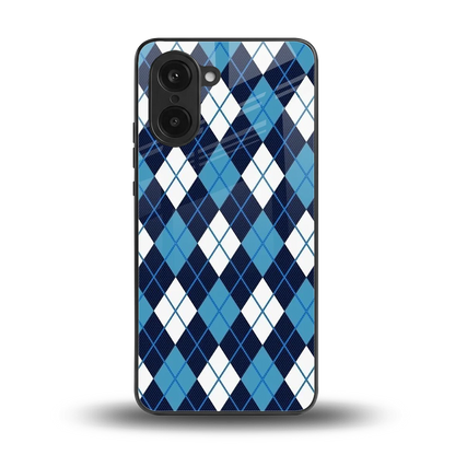 Argyle Blue back phone cover | glass case for oneplus nord ce5 5g