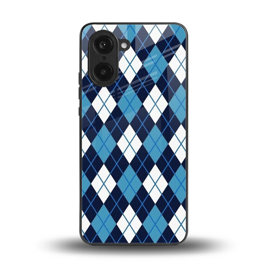 Argyle Blue back phone cover | glass case for oneplus nord ce5 5g