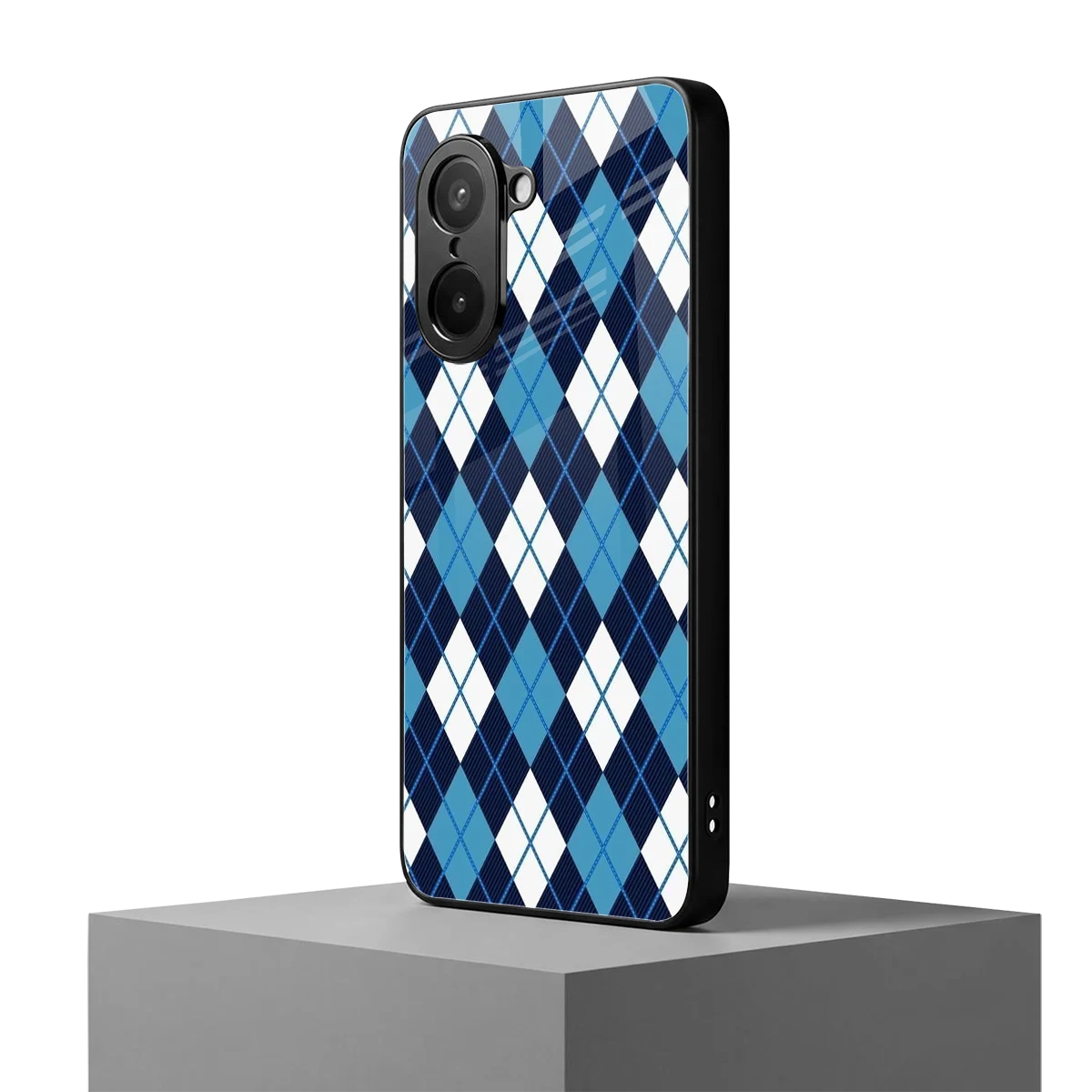 Argyle Blue oneplus nord ce5 5g mobile cover | shockproof glass phone case