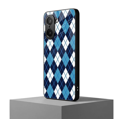 Argyle Blue oneplus nord ce5 5g mobile cover | shockproof glass phone case