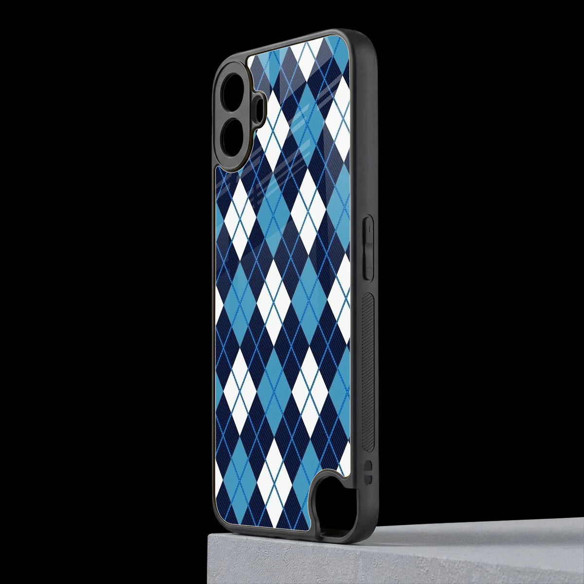 Argyle Blue cmf nothing phone 1 mobile cover | shockproof glass phone case