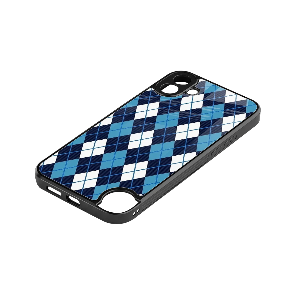 Argyle Blue stylish phone case for cmf nothing phone 1 | glossy glass and slim fit