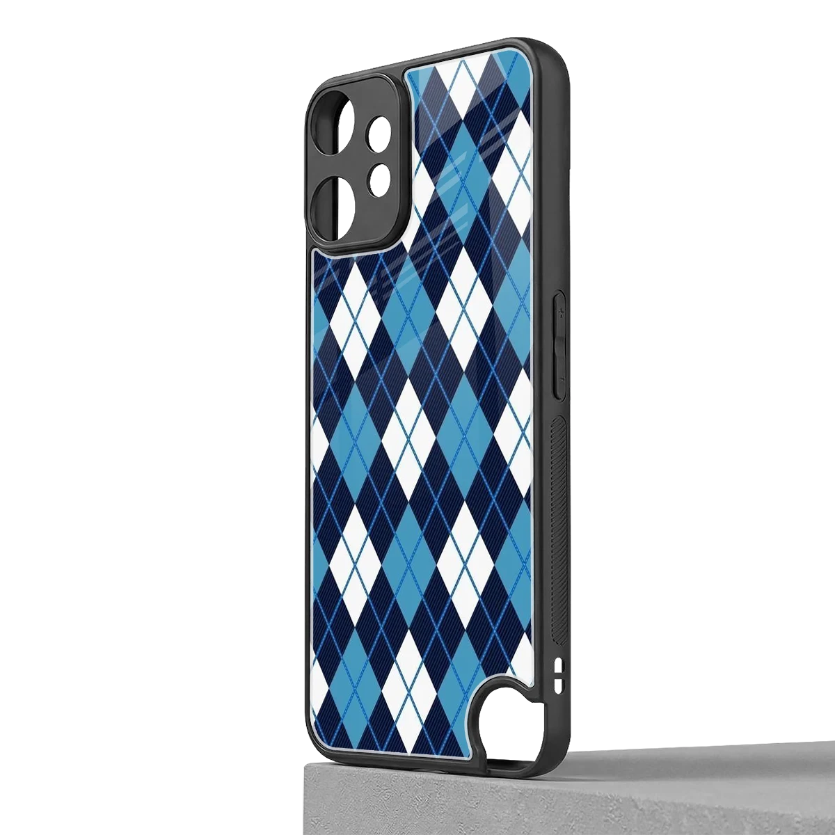 Argyle Blue cmf nothing phone 2 pro mobile cover | shockproof glass phone case
