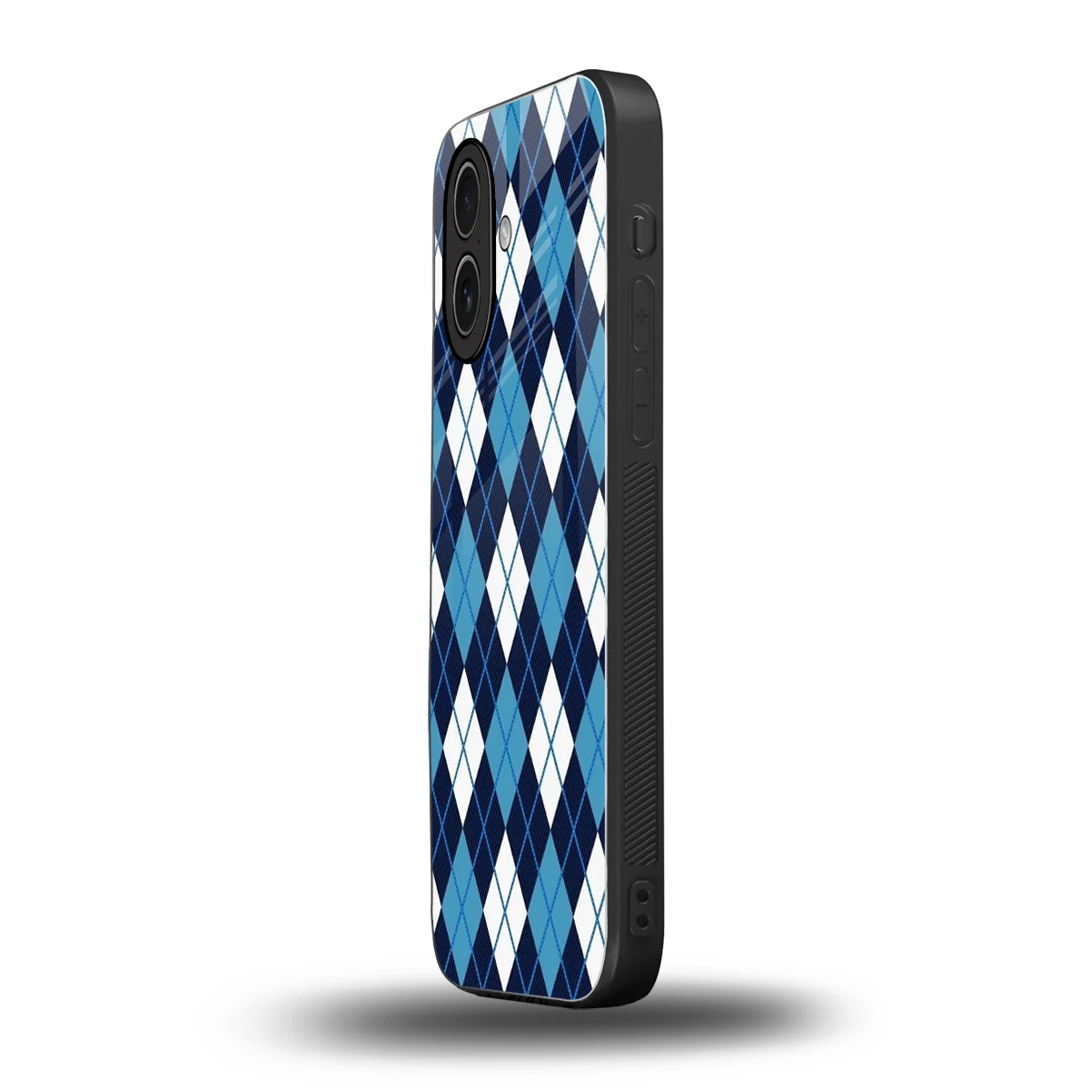 Argyle Blue iphone 17 mobile cover | shockproof glass phone case