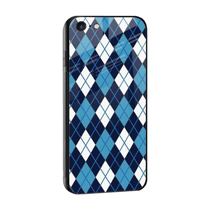 Argyle Blue sleek iphone 6s cover with tempered glass back and TPU edges