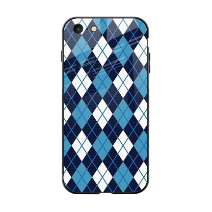 Argyle Blue back phone cover | glass case for iphone 6