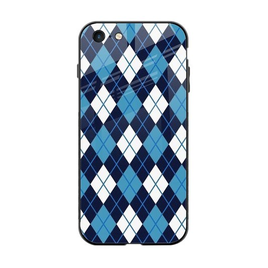 Argyle Blue back phone cover | glass case for iphone 6