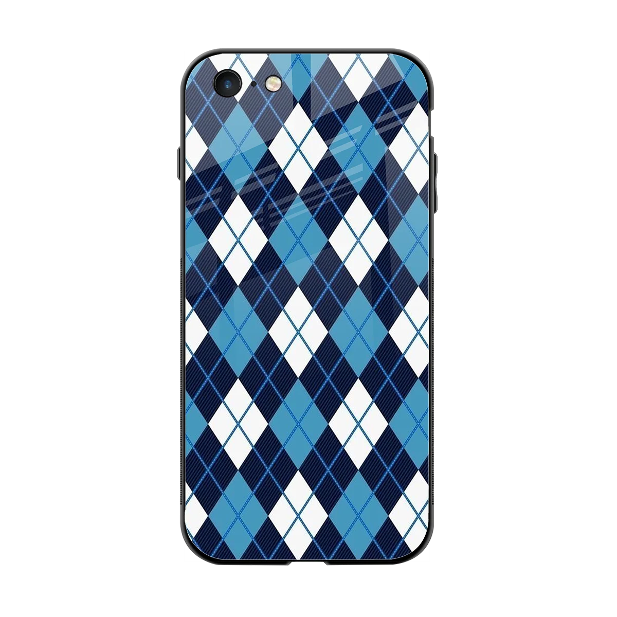 Argyle Blue back phone cover | glass case for iphone 6s
