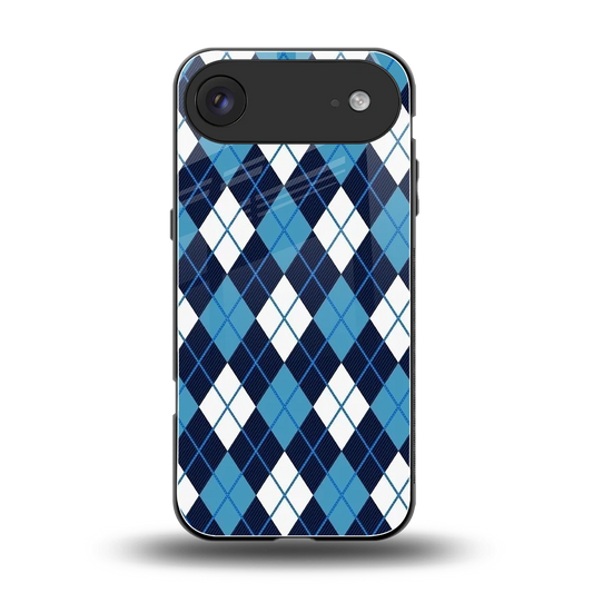 Argyle Blue back phone cover | glass case for iphone air