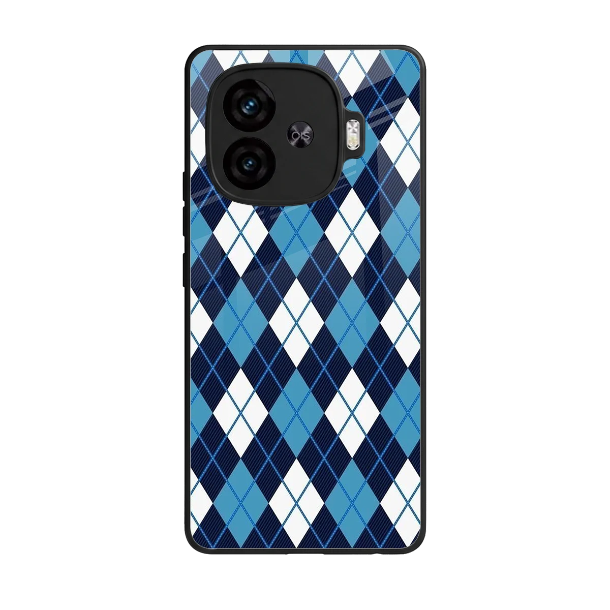 Argyle Blue back phone cover | glass case for iqoo neo 10r 5g