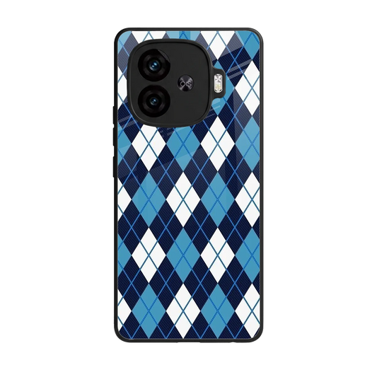 Argyle Blue back phone cover | glass case for iqoo neo 10r 5g