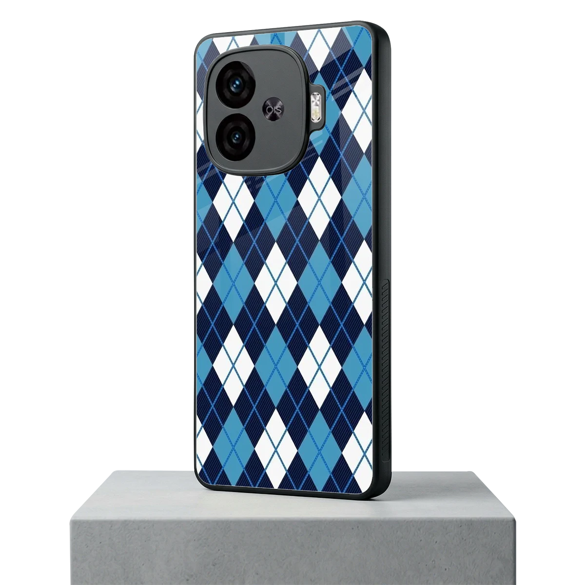 Argyle Blue iqoo neo 10r 5g mobile cover | shockproof glass phone case
