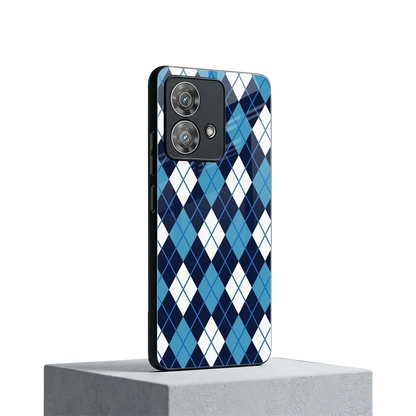 Argyle Blue motorola edge 40 neo 5g mobile cover | shockproof glass phone case