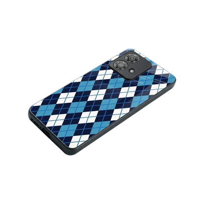 Argyle Blue stylish phone case for motorola edge 40 neo 5g | glossy glass and slim fit
