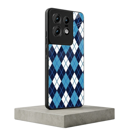 Argyle Blue motorola edge 50 pro mobile cover | shockproof glass phone case