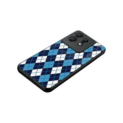 Argyle Blue stylish phone case for motorola edge 50 pro | glossy glass and slim fit