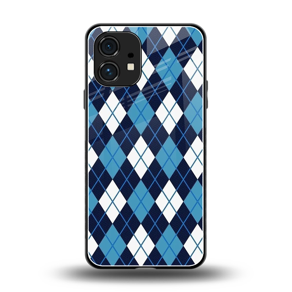 Argyle Blue back phone cover | glass case for nothing phone 1