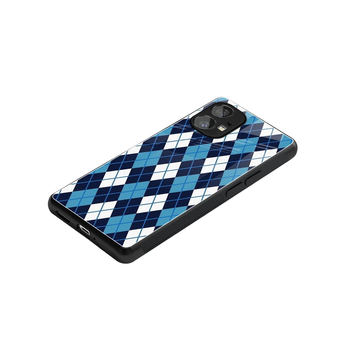 Argyle Blue stylish phone case for nothing phone 1 | glossy glass and slim fit