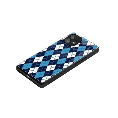 Argyle Blue stylish phone case for nothing phone 1 | glossy glass and slim fit