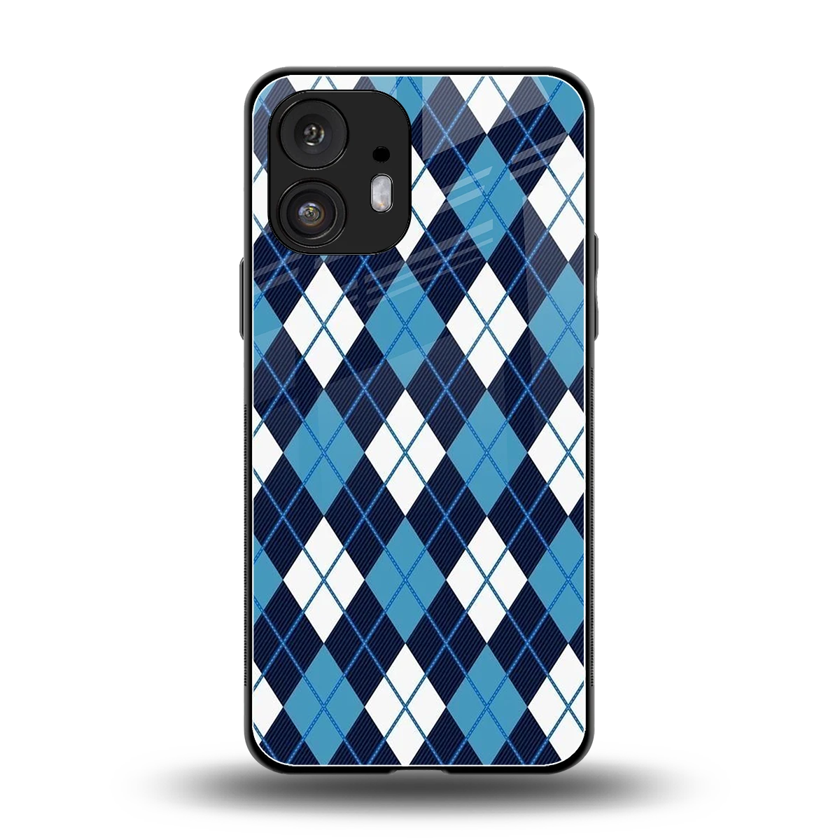 Argyle Blue back phone cover | glass case for nothing phone 2