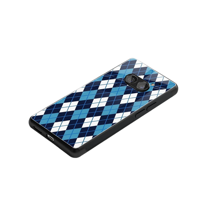 Argyle Blue stylish phone case for nothing phone 2a | glossy glass and slim fit
