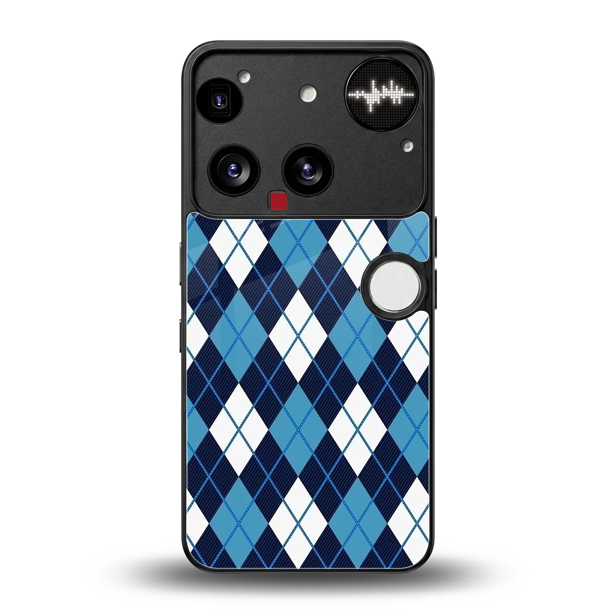Argyle Blue back phone cover | glass case for nothing phone 3