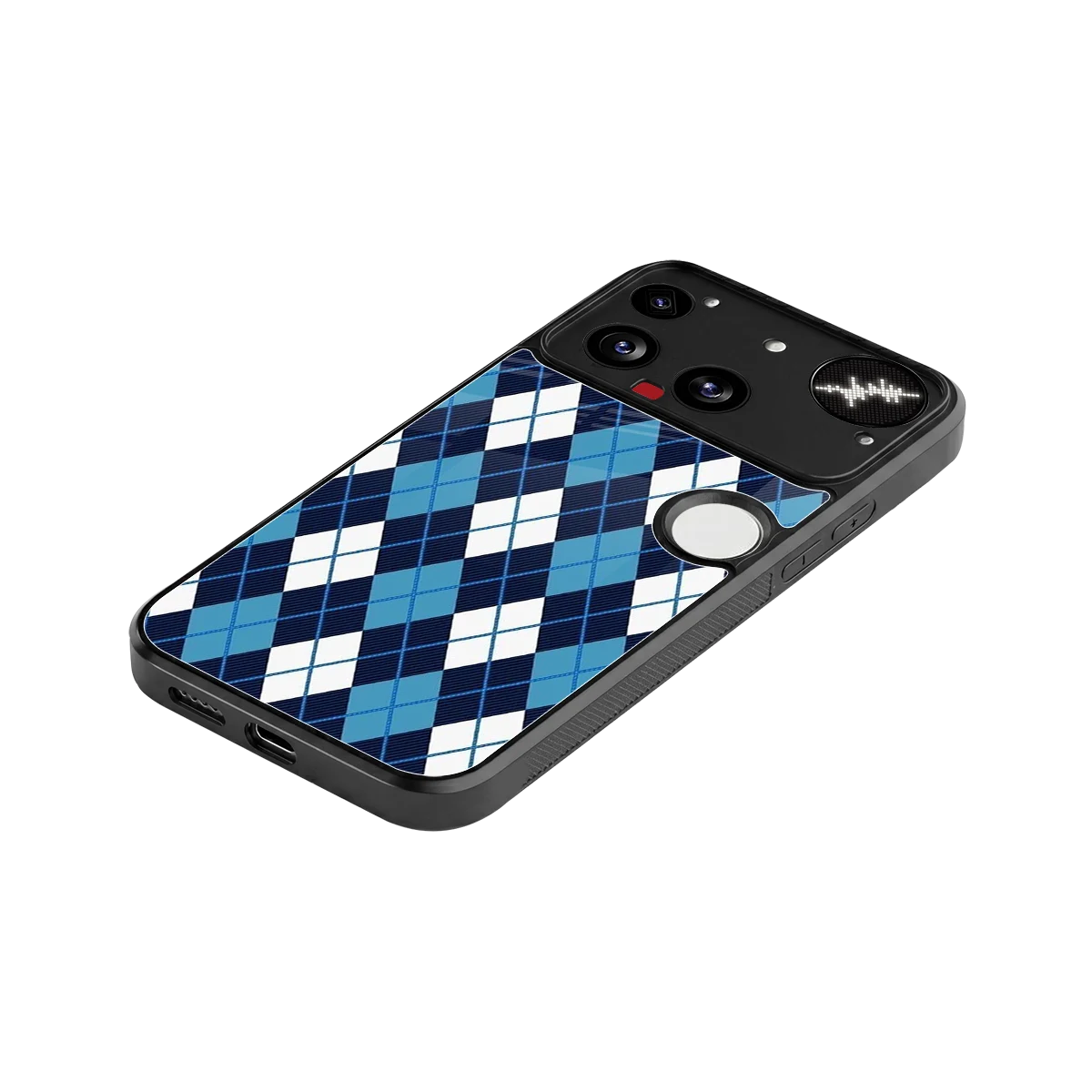Argyle Blue stylish phone case for nothing phone 3 | glossy glass and slim fit